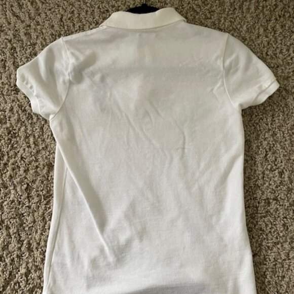 Women's Ralph Lauren Polo Shirt - White w/Large Navy Horse - Picture 3 of 3